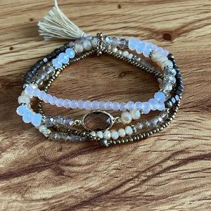 Stacked beaded bracelet, like new!